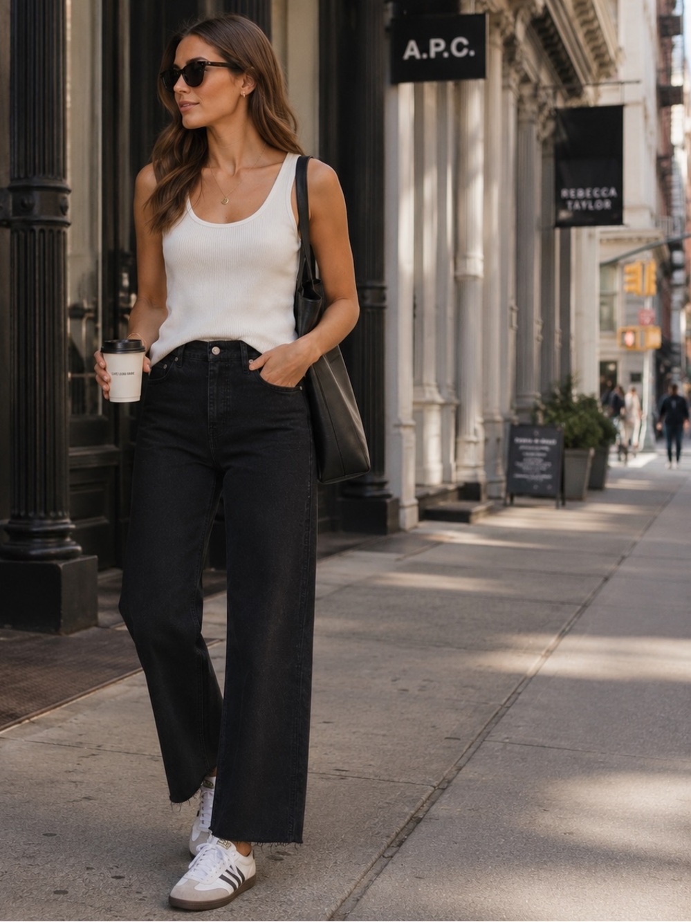 NWT OAT NEW YORK Women’s Bling Seam MidRise Relaxed Slim Straight Jeans Black